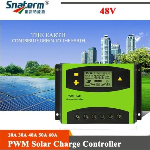 60A 50A 40A 30A 20A solar controller 48V solar panel controller regulador solar LCD Display PWM solar panel charge controller