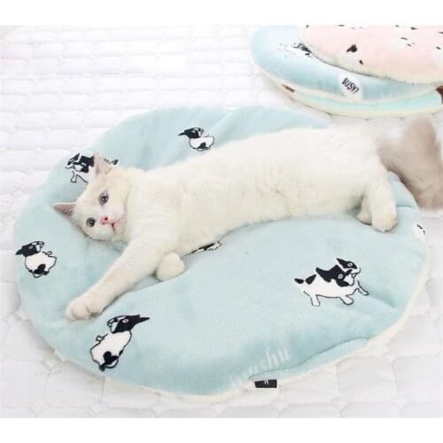 Pet Cat Dog Bed Mat Washable Sleeping Bed Dog Nest Mattress Cushion Round Bed Soft Flannel Pad Pet Blanket For Dog Pet Supplies
