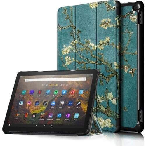 PU Leather Cover Stand Case For Amazon Kindle Fire HD 10 2021 Tablet Cases For New Kindle Fire HD10 HD 10 Plus 10.1" Smart Case