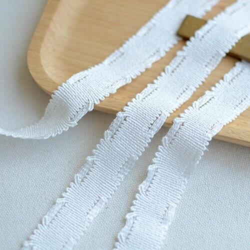 3Meters 2cm wide White Cotton Cord Lace Trim DIY Lace fabric Sofa Decoration Materials Lace Ribbon