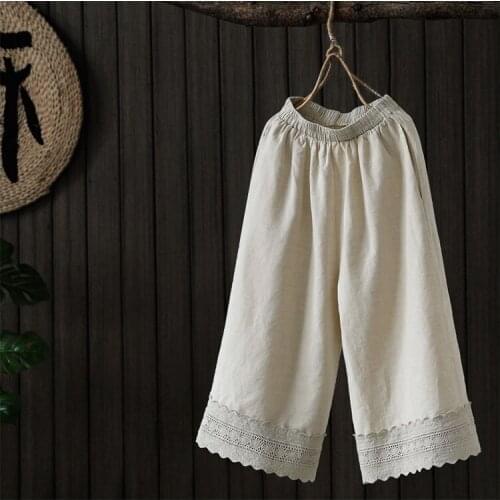 Leisure time sports pants In summer loose looks slimmer comfortable soft cool National style sports Womens Yoga Pants