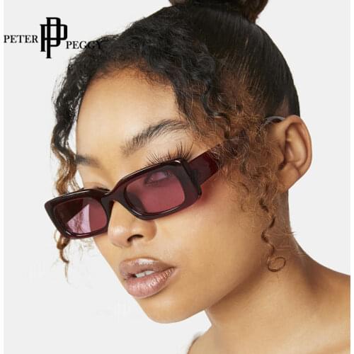 Peterpeggy Small Rectangular Sunglasses Female Rimless Square Sunglasses Female 2020 Summer Style Female Sunglasses Uv400