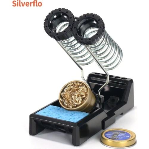 SILVERFLO X-3 Multifunction Soldering Iron Holder With Welding Metal Cleaning Ball And Cleaning Sponge