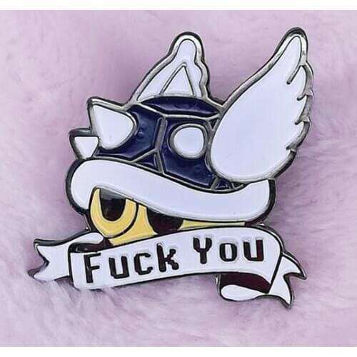 Blue Shell Soft Enamel Pin Kart Game Lovers Humor Addition