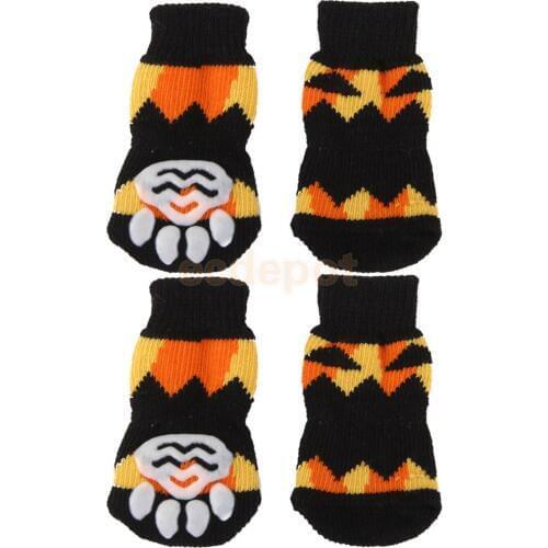 New Puppy Dog Cute Cartoon Non-Slip Socks Pet Footwear Slippers Angry Pumpkin