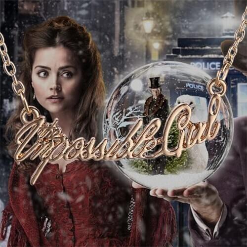 The Impossible Girl Necklace Clara Oswald Letter Time Lord Silver Color Who Pendant New Fashion Movie Jewelry Women Wholesale
