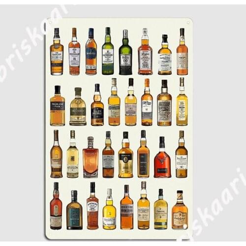 Whisky Poster Poster Metal Plaque pub Party Wall Plaque Printing Tin sign Poster