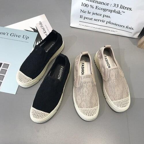 Explosion Fashion Woman Shoes Light Mesh Models Loafers Solid Color Slip-On Flat Womens Shoes Casual Wild Zapatos Mujer W33-49