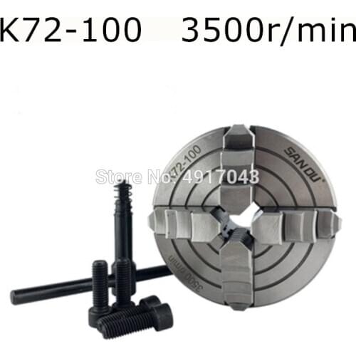SAN OU 4 Jaw Lathe Chuck M8 Four-Jaw Independent Chuck CNC K72-100 for CNC Clathe Fixture New