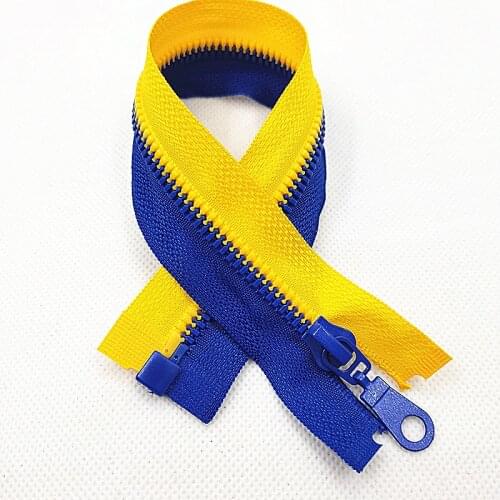 2Pieces 5#(25-70cm) Detachable Resin Zipper Opening Automatic Ecological Locking Plastic Zipper For Sewing Suit