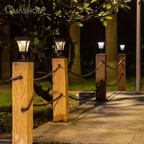 Touch Switch Solar Pillar Lights Fence Garden Solar Column Outdoor Garden 2w Light Control Household Waterproof Doorpost Lamp