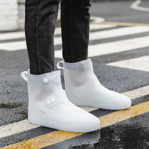 Thickened protective shoe cover Non-slip wear-resisting Mens rain boots Medium pump PVC rubber Waterproof rain shoe cover