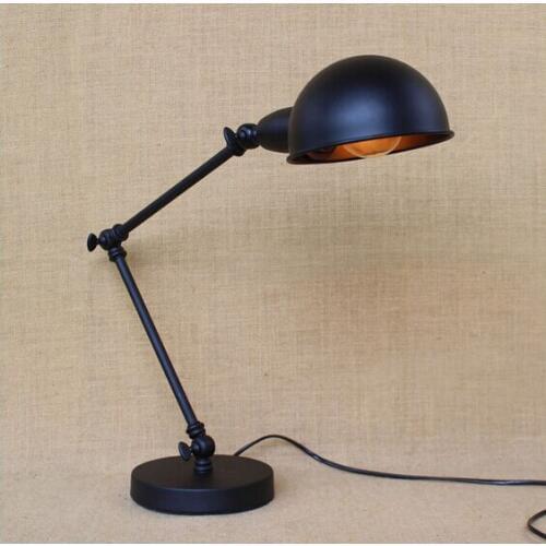 Loft Style Vintage Industrail LED Desk Lamp Metal Simple Adjustable Table Lamp For Cafe Study Room Bar Light Luminaria De Mesa