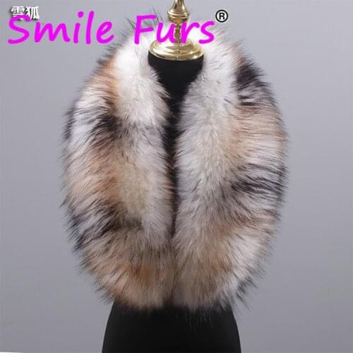 2020 New Style Faux Fur Collar 100% High Quality Fur Scarf Super Luxury Fashion Women Men Collar Jackets Hood Shawl Wraps ZH04