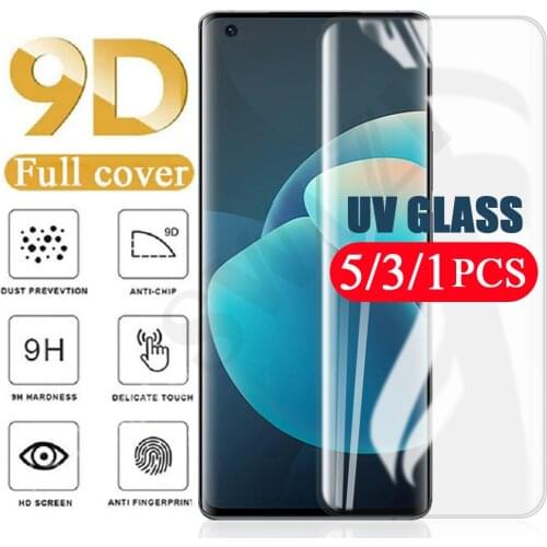 5/3/1Pcs UV Glass for vivo NEX 3 3S iQOO 5 X50 X60 pro plus protective film UV tempered glass phone screen protector smartphone