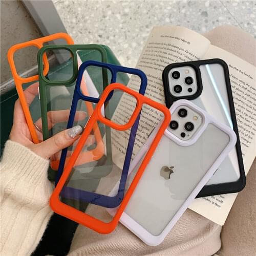 Camera Protection Bumper Phone Cases For iPhone 11 12 11Pro Max XR XS Max X 8 7 Plus Matte Transparent Shockproof Back Cover