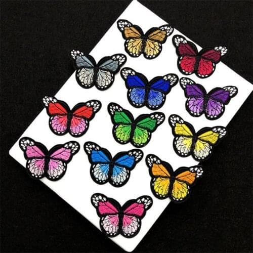 10pcs sew-on Butterfly Embroidery Patch For Clothing Multicolor Appliques Badge Stickers For Clothes