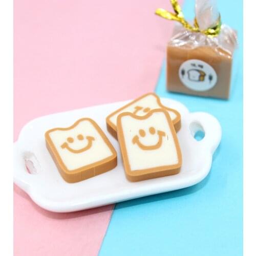 2 sets 13*15*5 mm Clay Simulation Smiling Face Toast Bread Food Charms For Jewelry Making DIY Earrings Keychain Hair Accessories