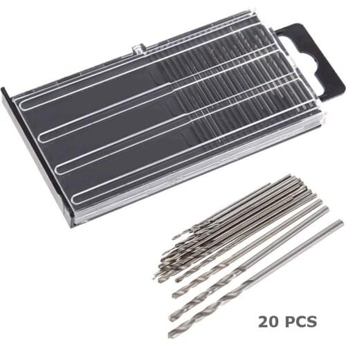 20Pcs Micro HSS Twist Drill 0.3mm-1.6mm Model Drill Bit Set Cutting Tools For Metal Stainless Steel Or Woodworking Drilling