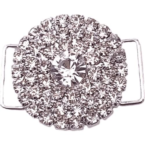32mm Rhinestone Bra Buckles for Bikini Connector Sewing Costura Accessories Metal Brass Belt Buckle Ribbon Slider Strap 5pieces