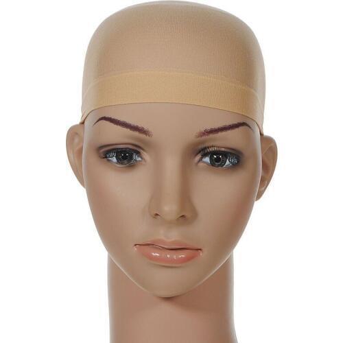 4 Pieces Wig Caps For Women Nylon Elastic Stretchy Wig Cap Beige Color
