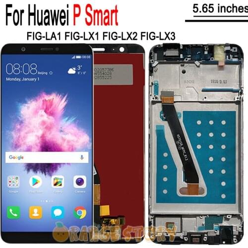 5.65" For Huawei P Smart LCD FIG-LA1 FIG-LX1 Display Screen FIG-LX2 LX3 LCD Touch Digitizer Assembly PSmart Display Frame Part