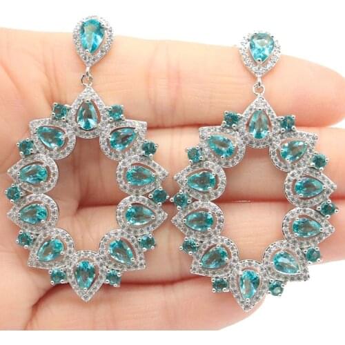 71x40mm Long Big 35g Goddess Face Amethyst Quartz Pink Kunzite Golden Citrine Ladies Silver Earrings