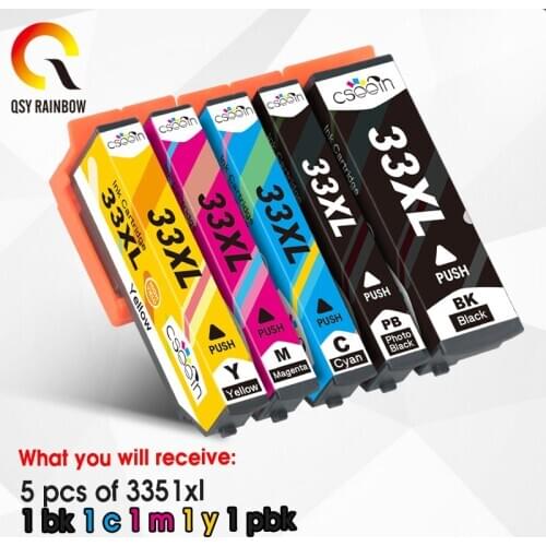 5PK 33XL Compatible ink cartridge for Epson XP-530 XP-630 XP-830 XP-635 XP-540 XP-640 XP-645 T3351 T3361 printer ink