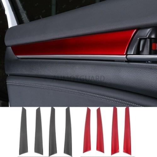 ABS Carbon Fiber For Honda Accord 10th 2018 Inner Door Frame Trim Covers Interior Side Door Body Handle Molding Accessories