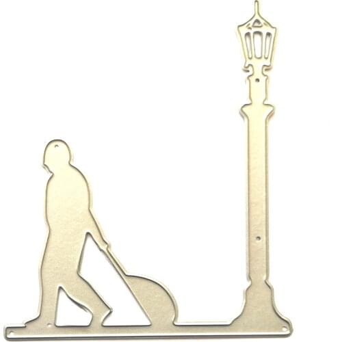 The Man Under The Street Lamp Cutting Dies For DIY Scrapbooking Card Making Silicone Stamps Fun Decoration Supplies