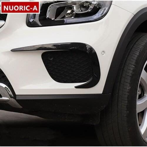 Carbon Fiber Color Front Fog Lamp Eyebrow Decoration Cover Trim Car Styling For Mercedes Benz GLB X247 2020-2021 Exterior