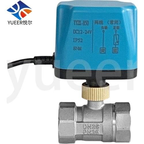 2way two wires 1/2inch 1inch stainless steel ball valve electric actuator 12v dc motor normally closed normally opened