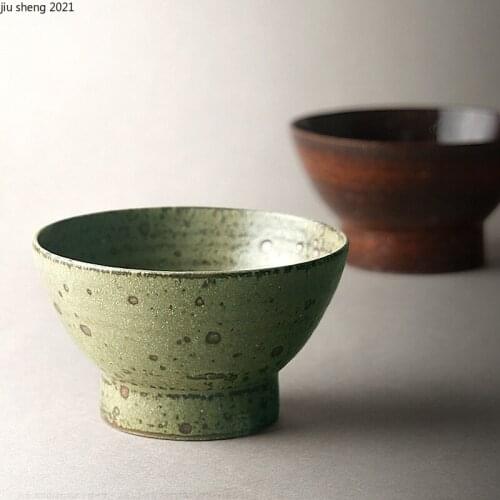 European Ceramic Tall Bowl Handmade Stoneware Tableware Creative Home Dessert Snack Fruit Salad Bowl Hotel Restaurant Tableware