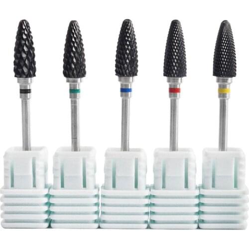 Ceramic Nail Drill Bit Rotate Burr Milling Nail Cutter Bits Nail Burr Pedicure Accessories Tools Nail Polishing Head Drill Bits