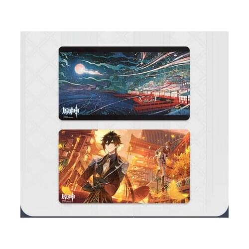 HOT Genshin Impact Theme Decoration Game Cosplay Harbor Keyboard Mouse Pad Anime Project Zhongli Natural Latex Table Mat 40*70CM