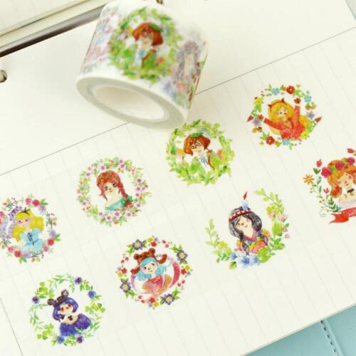 Kawaii Wreath Girl Washi Tape Diy Decoration Scrapbooking Planner Masking Adhesive Tape For Dokibook Notebook School Supplies