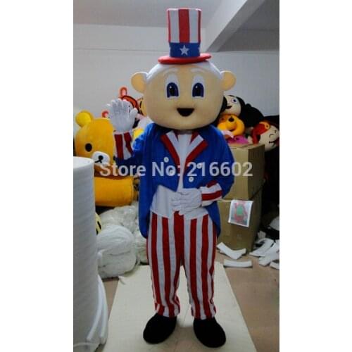 Cosplay costumes old man mascot costume for adult American old man magician mascot costume free shipping