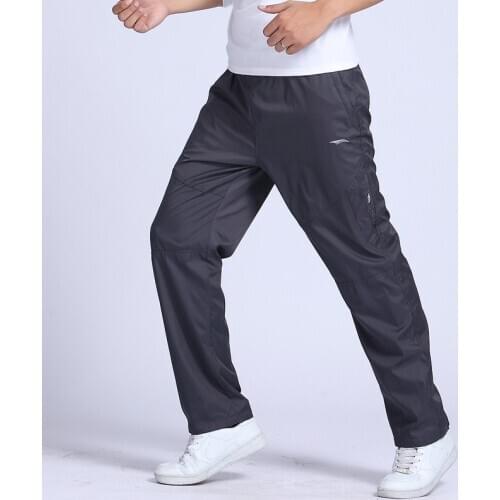 FALIZA New Quick Dry Mens Outside Exercise Pants Elastic Waist Men Active Pants Plus Size 3XL Men Physical Trouser SM-CK-K