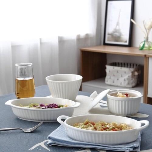 Dinner Plate Set Ceramic Kitchen Plate Tableware Set Food Dishes Rice Salad Noodles Bowl Soup Kitchen Desert Cook Tool