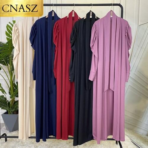 Latest Elegent Cardigan For Muslim Eid Fashion Turkey Open Abaya Islamic For Women Clothing Middle East Kaftan Only Abaya one pc