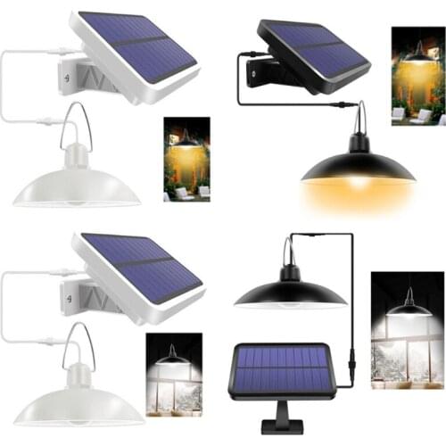 2021 New Remote Control Solar Light IP65 Waterproof Hanging Lamp Pendant for Home Garden Yard Chandelier