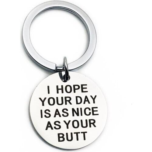 Oeinin Charms Key Chain Man I Hope Your Day Keychain Lovers Letter Color Keyring Stainless Steel Pendant Arrtracive Llaveros