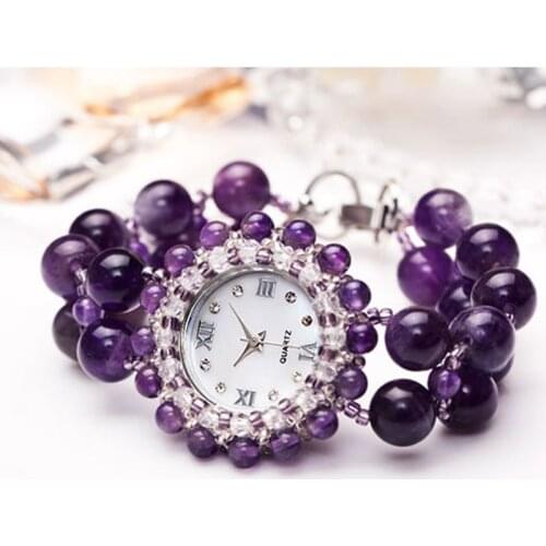 Genuine Red Agate Bracelet Watch heart-shaped New Year gift Valentines Day Gift Crystal Watch