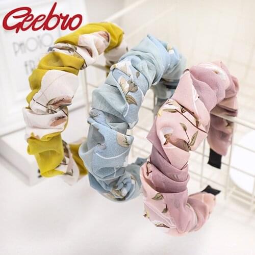 Printed Headband ladies headbands pleated hair band new popular hair bands Bezel Girls Tiara Hair Hoop Band Headwear