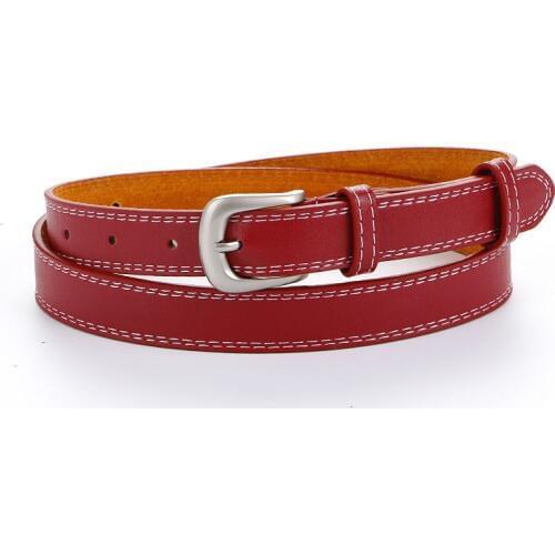 HOT black Leather Design thin Belts for Women Casual Belt silver pin buckle Belt Simple Fashion Men & Women brown leathers lady