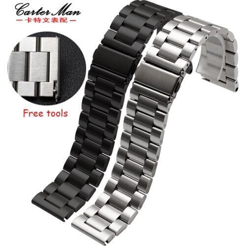High quality Stainless steel watchband for Sansung Gear S2|S3 f-ossil Fenix 3 smart watchstrap 20mm 22mm 26mm Quick release belt