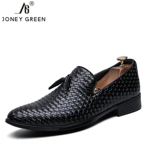 Luxury Tassel Weave Loafers Leather Men Shoes British Breathable Man Comfortable Mens Flats Male Oxford Casual Shoes Big Size 48