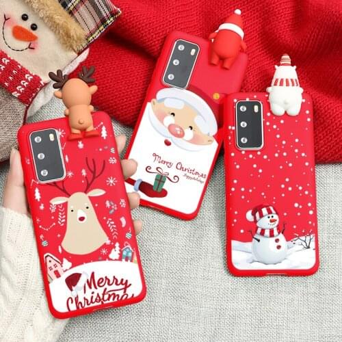 Christmas Case For Huawei P30 P20 P40 Lite E Pro P Smart 2021 Y7 Y6 Y9 Y7a Prime 2019 Honor 9X 8X 8A 10i 20 Lite Pro 3D Doll Bag