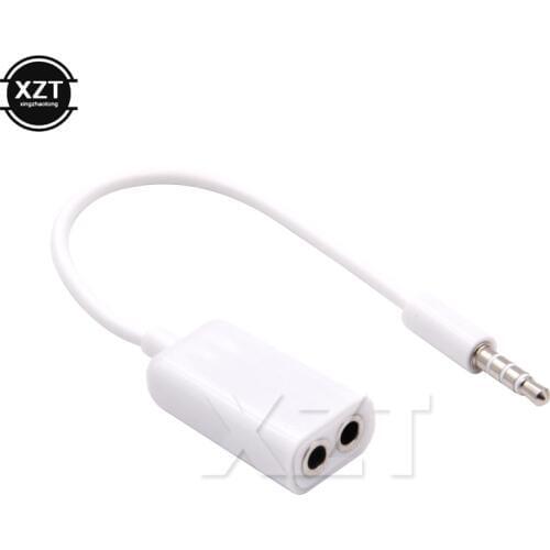 AT Dual Audio Line Headset 3.5 mm Jack Earphone Splitter One In Two Adapter Connector HOT SALE