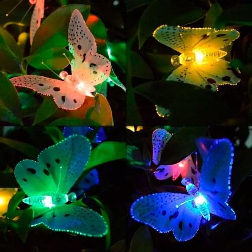 12/20 led Color Butterfly Solar Light String Christmas Decoration Lamp String Lantern Star String Light Garden Outdoor Lamp
